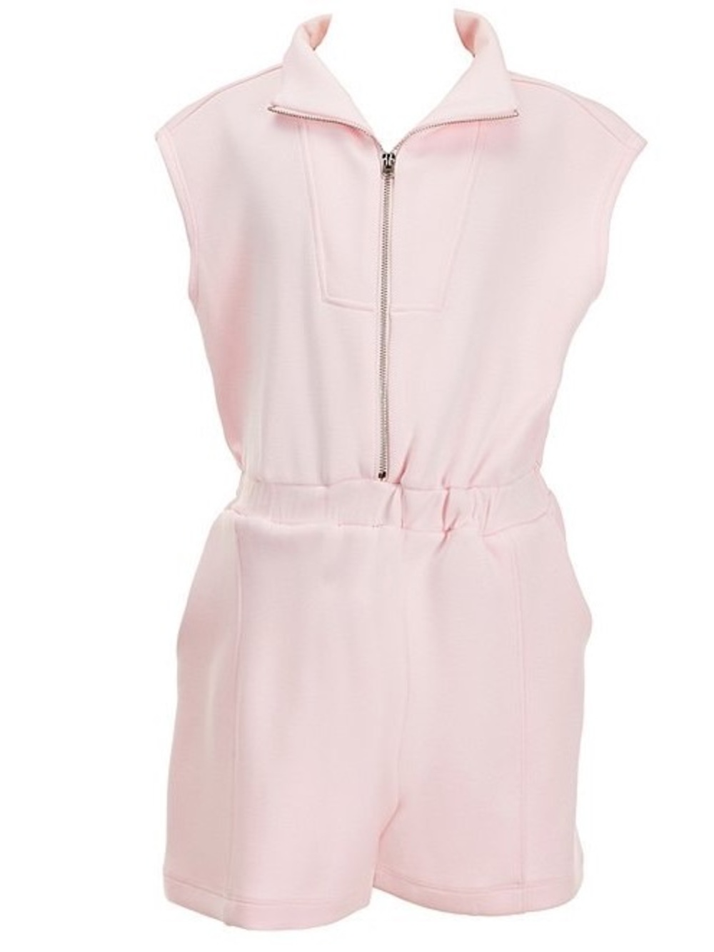 Copper Key Pale Pink Sleeveless Zip-Front Romper